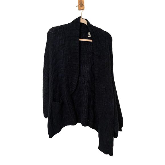 Urban Outfitters Slouchy Casual Dark Cardigan Waffle Cable Knit Oversized XS - Picture 1 of 5